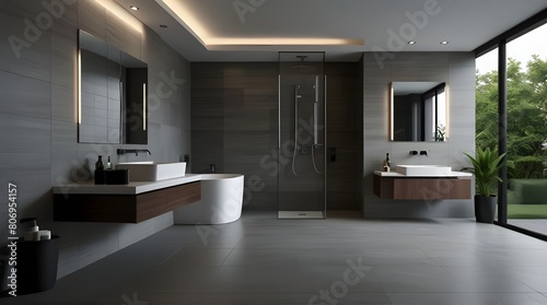 Modern bathroom interior.generative.ai