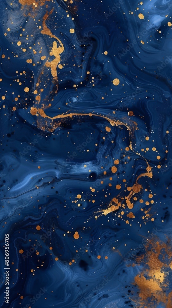 Abstract Navy Blue and Gold Marble Texture for Luxury Background Abstract Navy Blue and Gold Marble Texture for Luxury Background