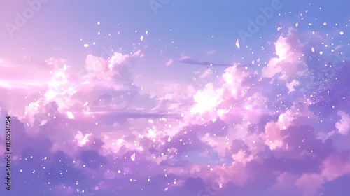 Image of pink and purple glowing clouds. Place for text. Background, banner, poster, abstraction