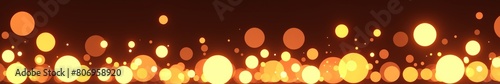 Yellow and orange glowing orbs, blurred soft background. Ultra-wide. Copy space. Banner, poster, background