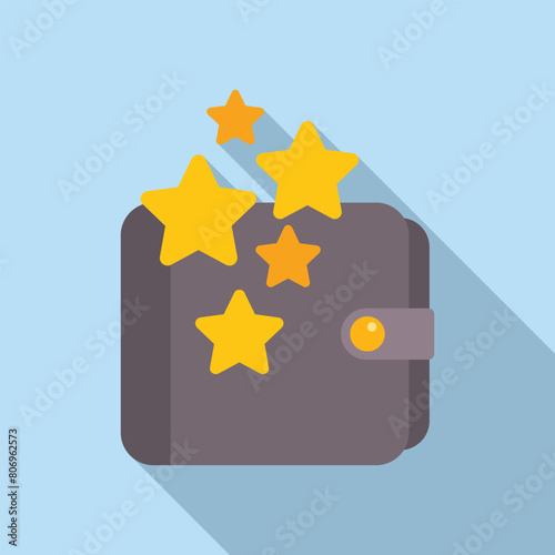 Customer loyalty wallet icon flat vector. Service gift. Credit digital