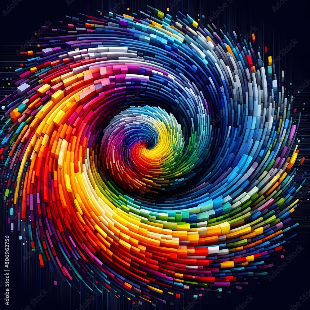 A colorful depiction of a spectrum spiral A colorful depiction of a spectrum spiral