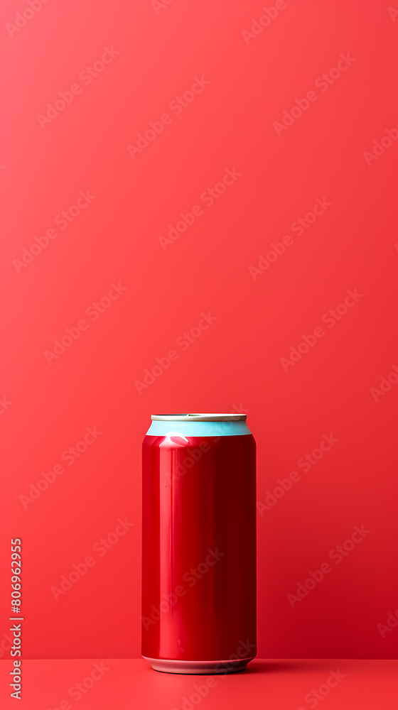 Red beverage can with copy space Red beverage can with copy space