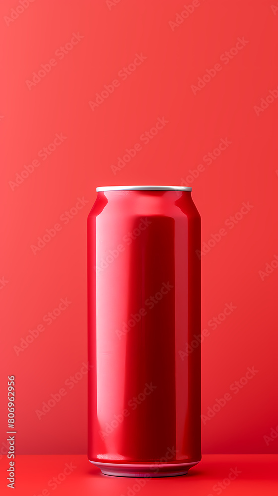 Red beverage can with copy space Red beverage can with copy space