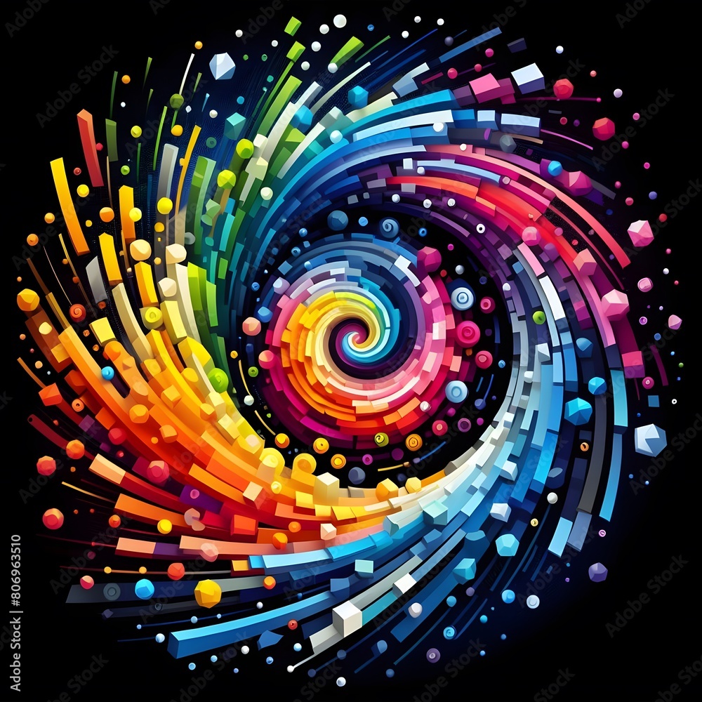 A colorful depiction of a spectrum spiral A colorful depiction of a spectrum spiral