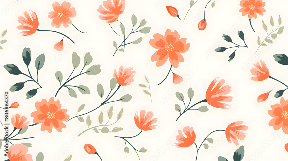Digital pink and orange flowers pattern abstract graphic poster background Digital pink and orange flowers pattern abstract graphic poster background