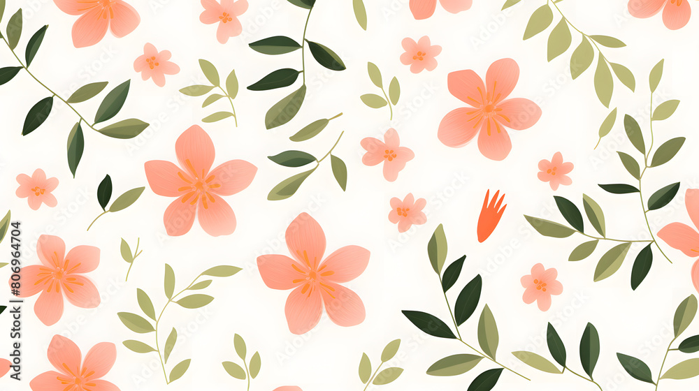 Digital pink and orange flowers pattern abstract graphic poster background Digital pink and orange flowers pattern abstract graphic poster background