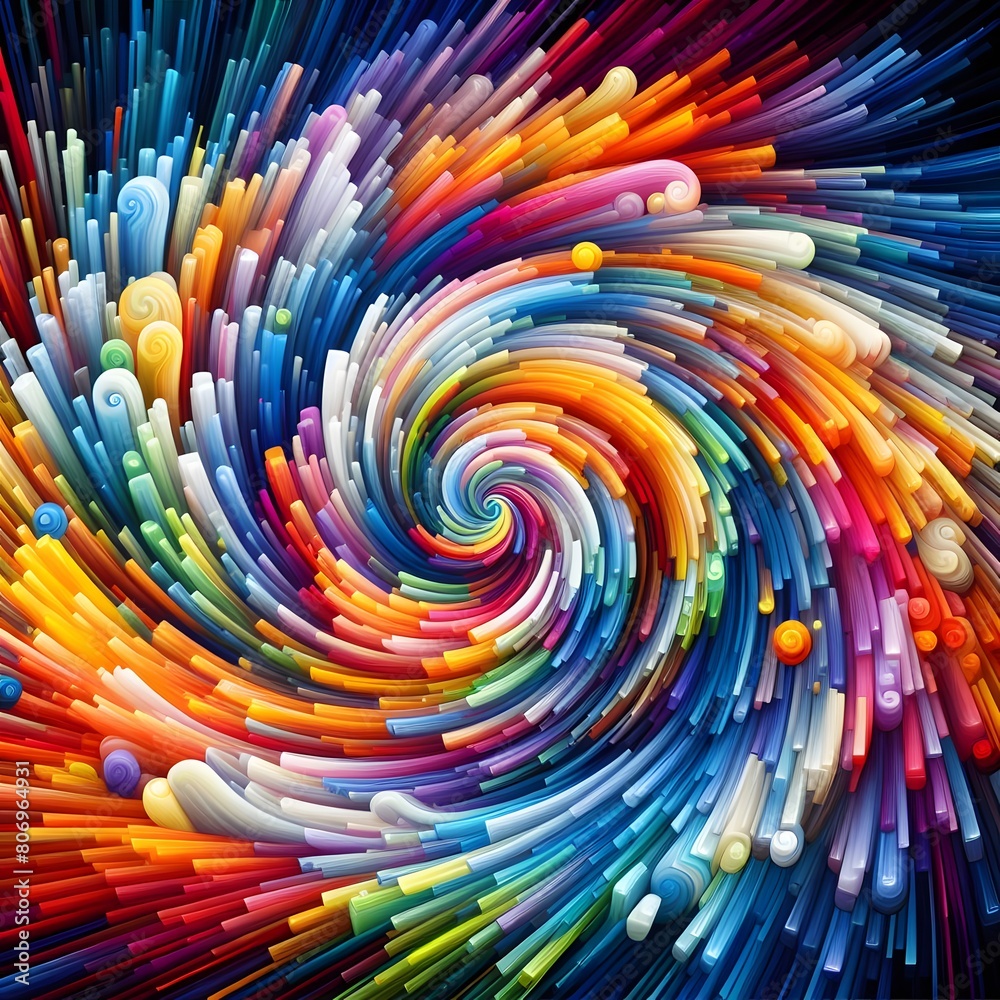 A colorful depiction of a spectrum spiral A colorful depiction of a spectrum spiral