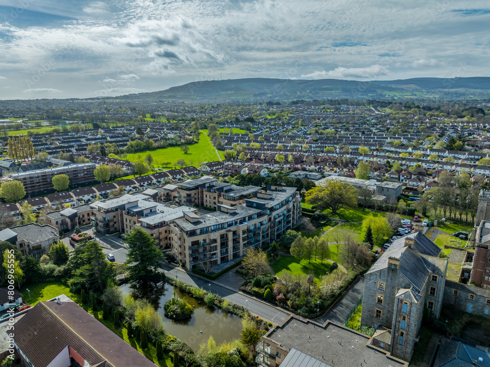 Obraz premium Aerial view of Rathfarnham area, Dublin, Ireland