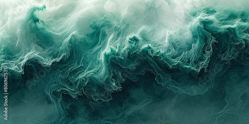 A misty mist of emerald green pigment suspended in a clear gel, photo