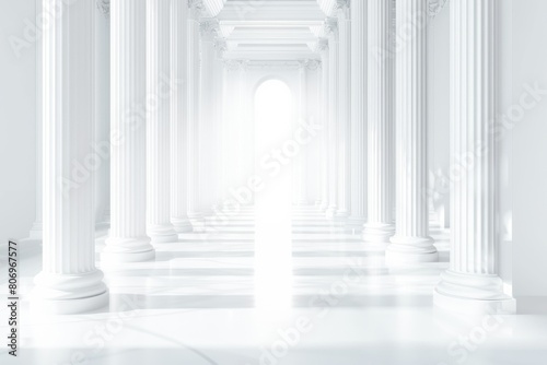 抽象的な白い柱と空のスペース背景 photo