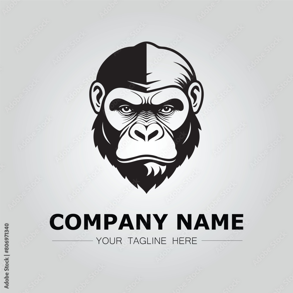 Gorilla symbol logo company vector image on the white background Gorilla symbol logo company vector image on the white background