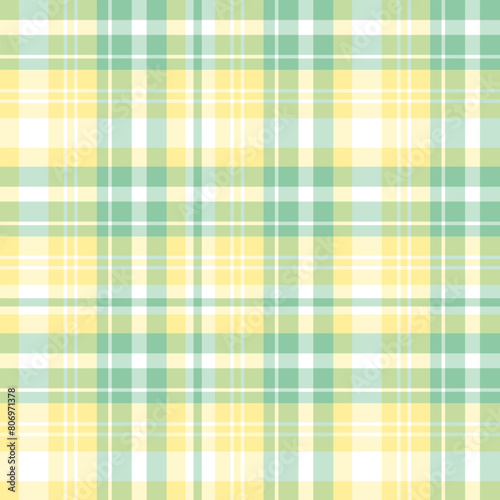 Seamless pattern in fantastic yellow, green and white colors for plaid, fabric, textile, clothes, tablecloth and other things. Vector image.