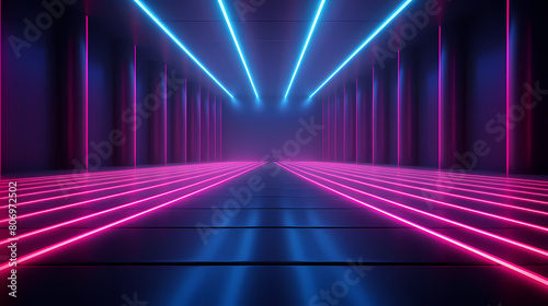 Abstract background with neon lines and color blocks