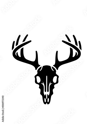 Deer Skull SVG, Skull SVG, Deer Skull with Antlers, Deer Head SVG, Deer Antler Svg, Deer Hunting Svg, Deer Skull Clipart, Deer Skull Png, Deer Skull SIlhouette, Deer Skull Cut file for Cricut