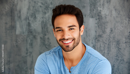 attractive man with flirtatious attractive smile  photo