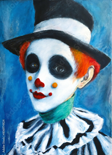 clown with eyes