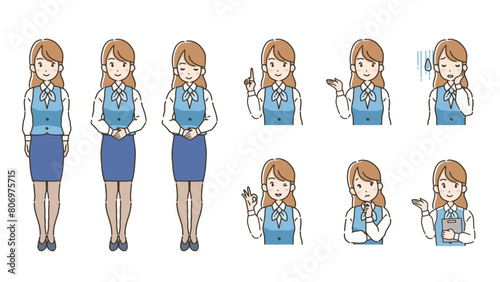 受付嬢のイラストセット