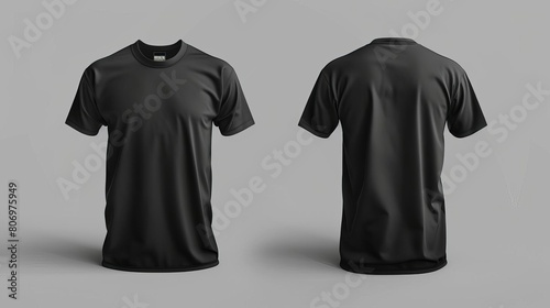 blank black male tshirt mockup template front and back view for design