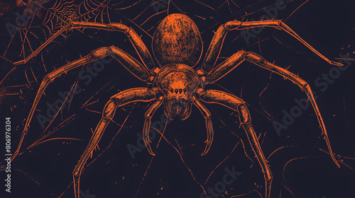 Spooky arachnid illustration on dark background photo