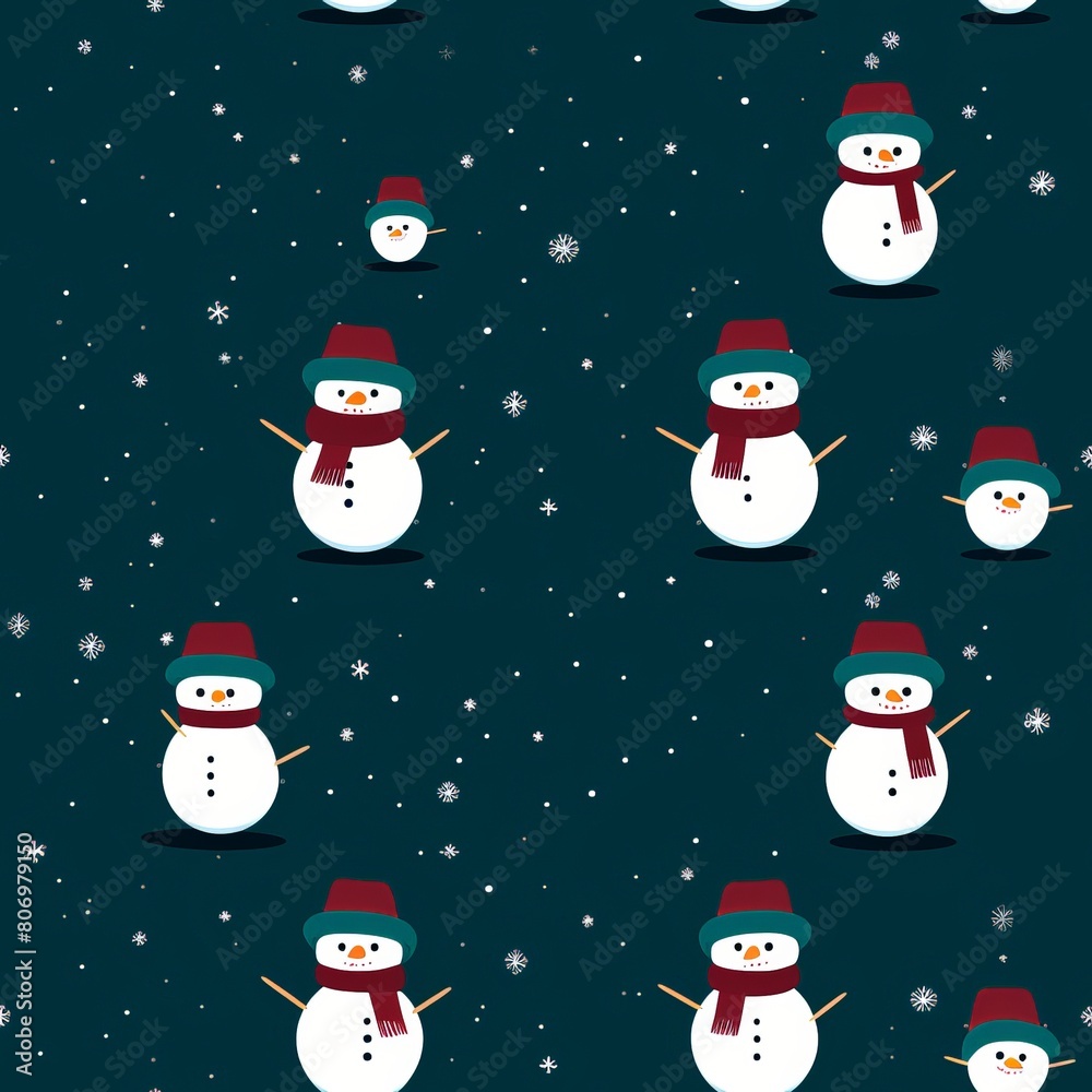 Snowmen Pattern Adorned with Figures