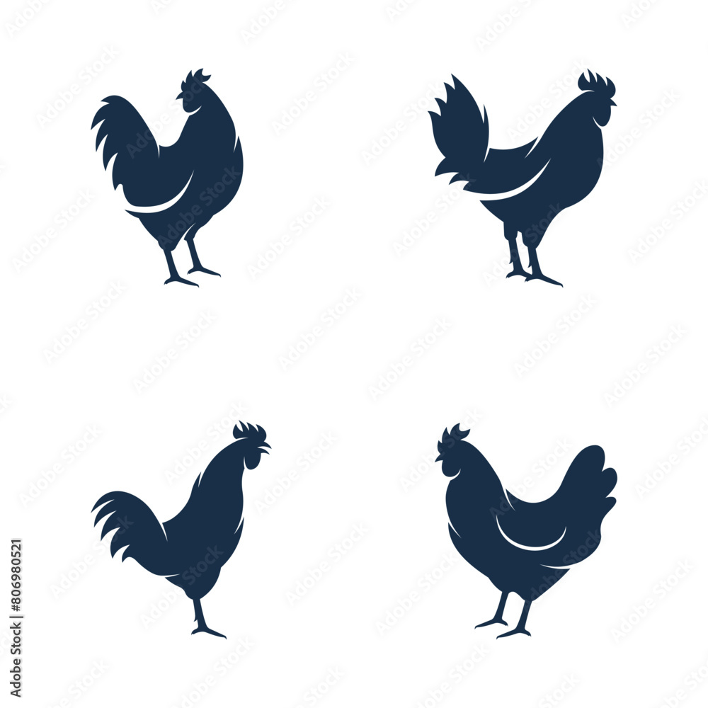 Fototapeta premium Rooster icon template design vector icon illustration