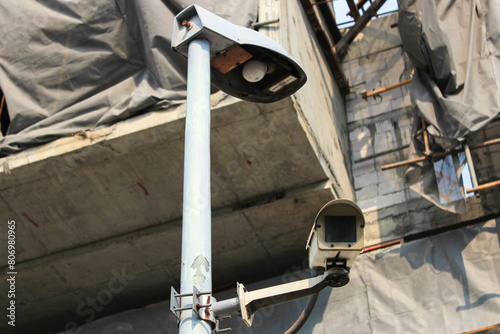 CCTV cameras along the road.