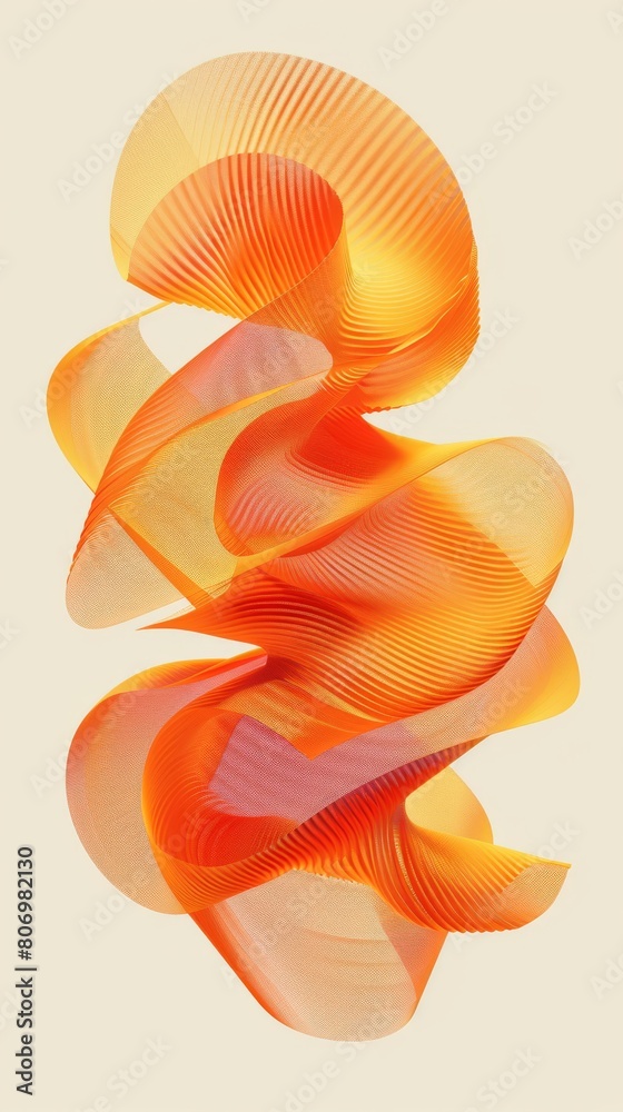 Dynamic graphic poster with vibrant orange segments levitating ...
