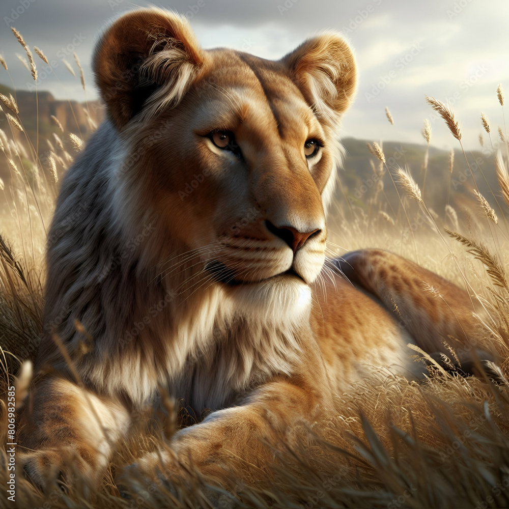 Fototapeta premium lion in the wild