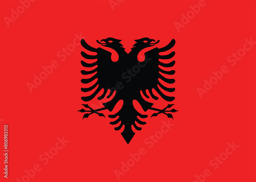 Albania flag vector illustration. Albania national flag.
