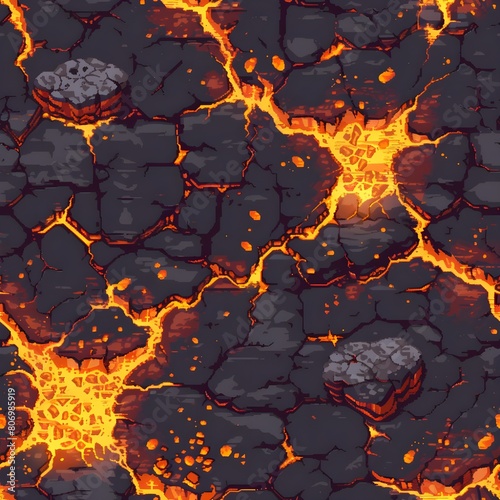 A lava floor texture tile seamless background