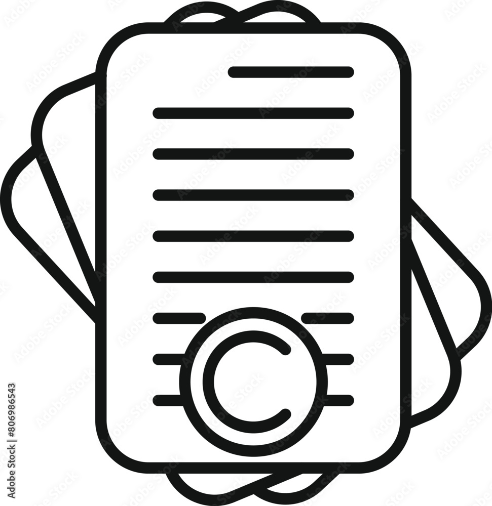 Copyright papers icon outline vector. Approved brand client. Justice information Copyright papers icon outline vector. Approved brand client. Justice information