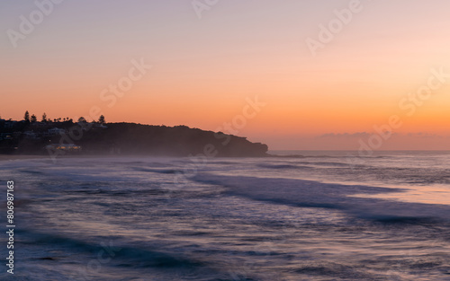 Beautiful dawn view at Curl Curl Beach  Sydney  Australia.