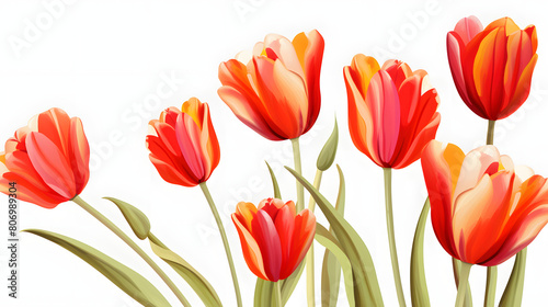 Digital tulip flower pattern abstract graphic poster background