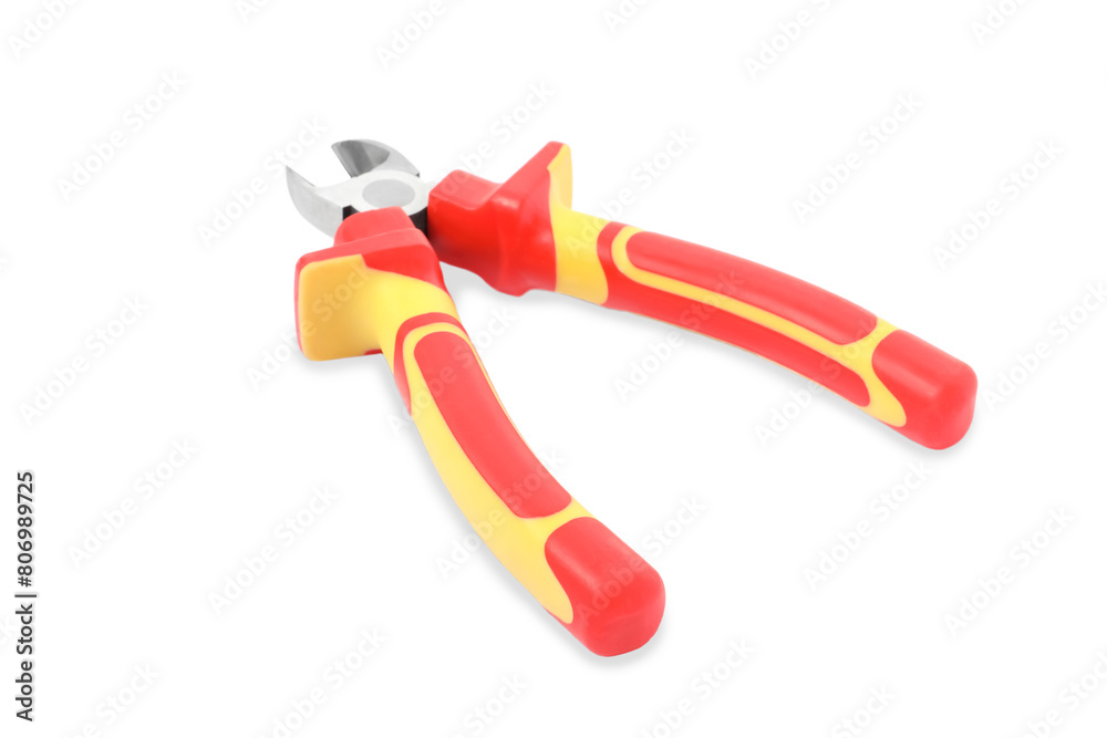 New side cutting pliers isolated on white
