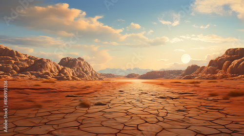 Desert Mirage: Describe the shimmering heatwaves on a scorching day.