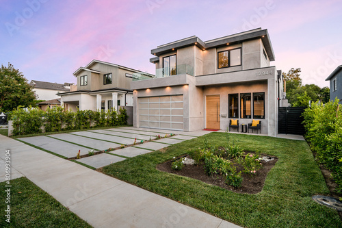 Exterior shot of a Modern New Construction Home in Los Angeles. © Wirestock