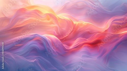 This image captures beautiful twisting abstract shapes with gradient colors ranging from pink to blue, banner background, creating a dynamic and fluid visual effect.