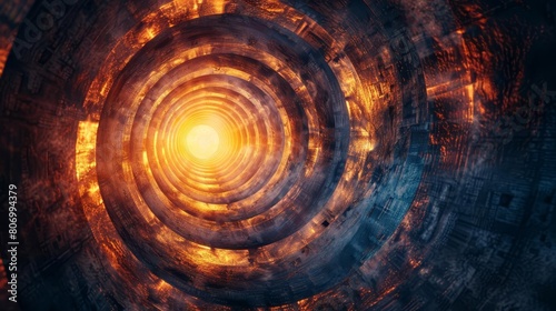 mesmerizing tunnel with glowing light at end intriguing abstract background symbolizing hope and new beginnings photo