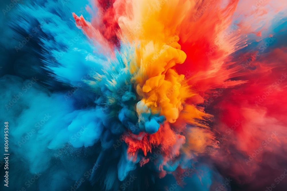 Explosion of colorful powder Explosion of colorful powder