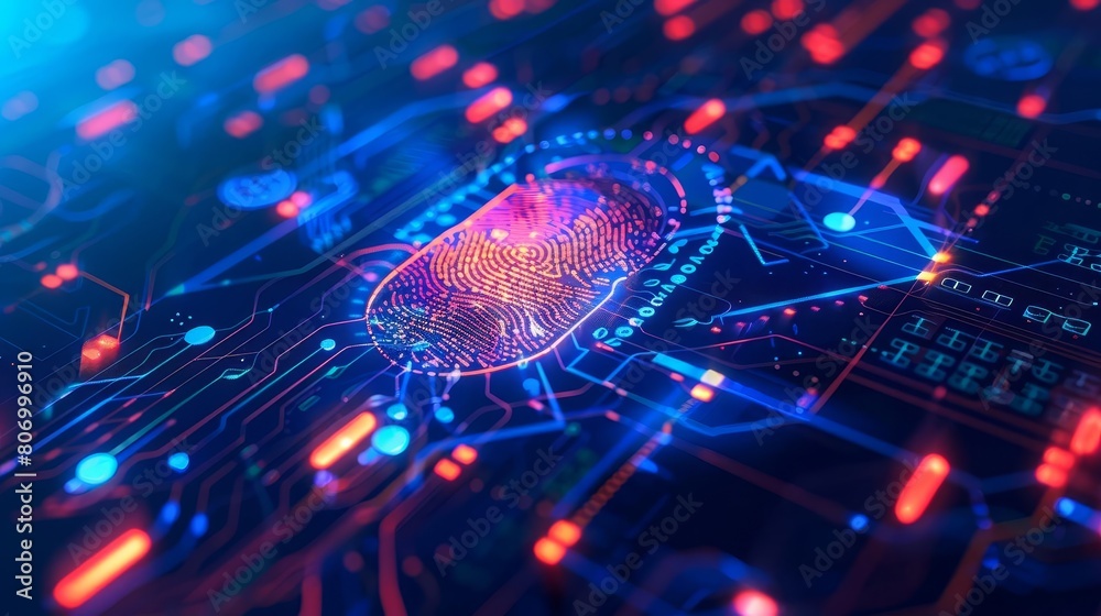 secure online authentication with fingerprint and erp system futuristic cybersecurity concept secure online authentication with fingerprint and erp system futuristic cybersecurity concept