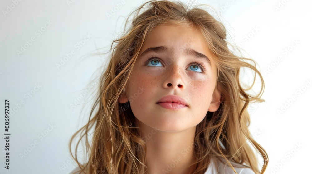 Young Girl With Long Hair and Blue Eyes Young Girl With Long Hair and Blue Eyes