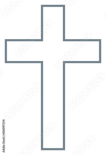 Cross of christian crucifix. Simple logo icon of christian Symbol of church of Jesus. Vector sign of catholic, religious and orthodox faith