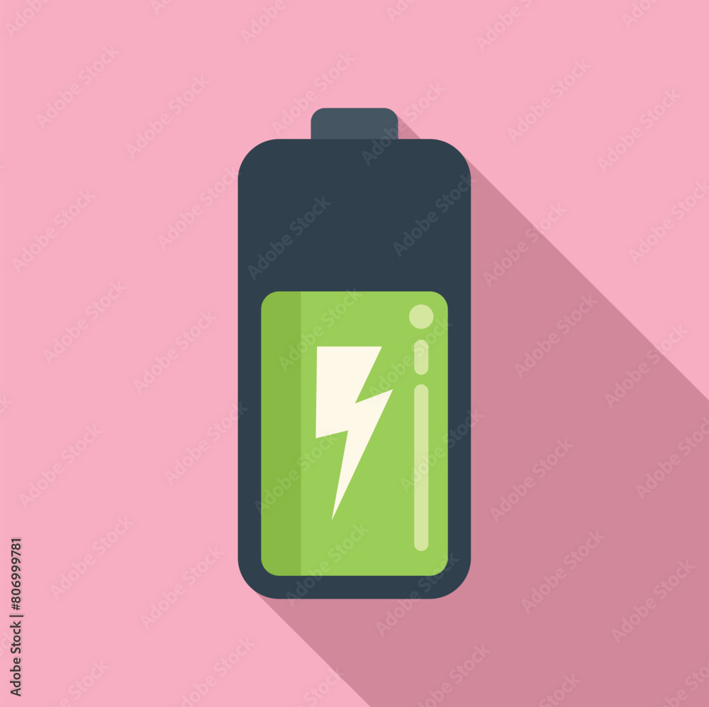Charge battery low icon flat vector. Energy indicator. Cell gauge capacity Charge battery low icon flat vector. Energy indicator. Cell gauge capacity