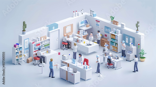 Nurses Administering Hepatitis Vaccines in a Community Center  Protecting  Promoting Health   3D Flat Icon Isometric Scene