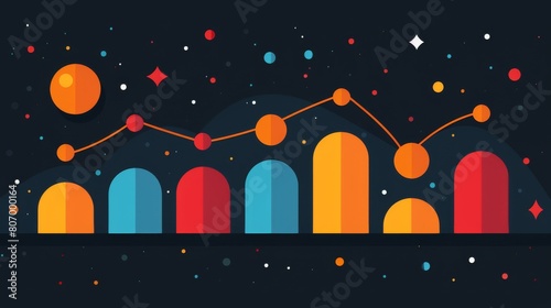Rising Arrow Bar Chart Graphic