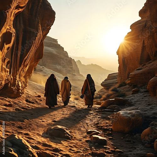 Bedouins in typical clothing, ai-generatet photo