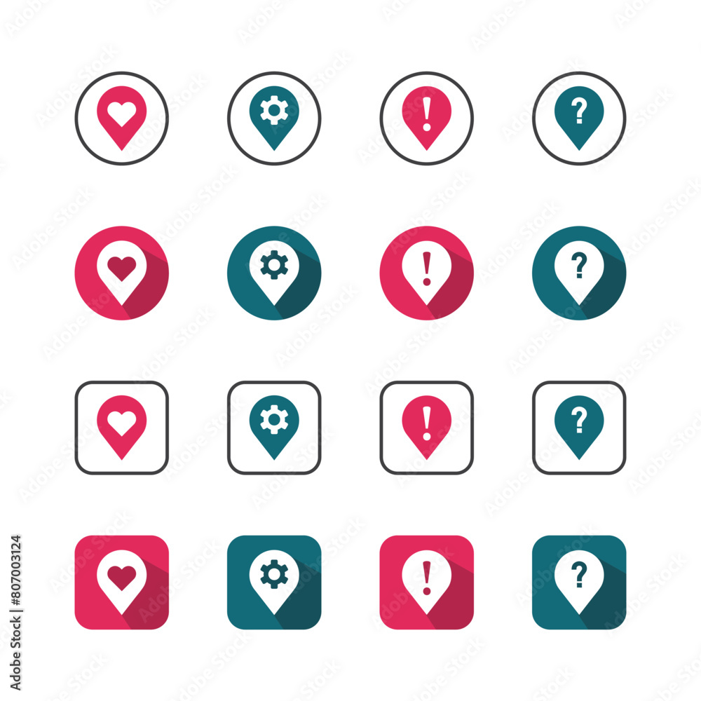 Collection of Icons set, flat colored with shadows. Thin line icons set. Flat vector illustration
Collection of Icons set, flat colored with shadows. Thin line icons set. Flat vector illustration