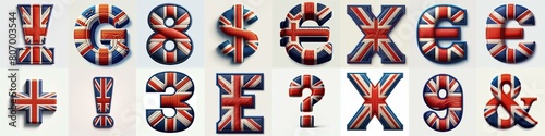 UK flag lettering. AI generated illustration