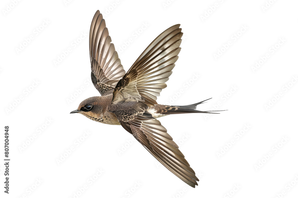 Fototapeta premium Sparrow flying isolated on transparent background